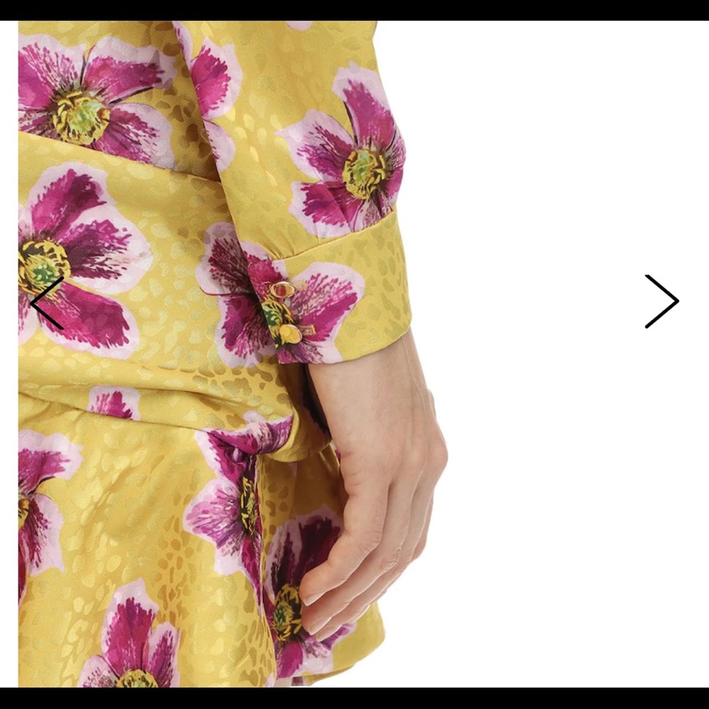 Borgo De Nor Yellow Purple Jacquard Satin One Shoulder Christina Dress 4 NTW - Picture 7 of 14